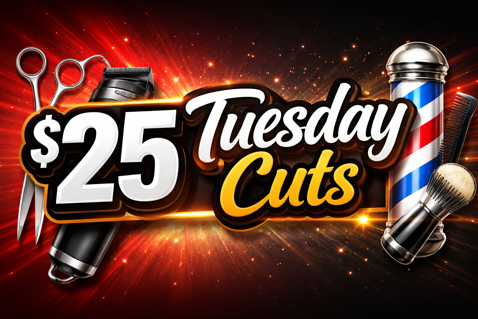 Tuesday Special $10 Off Haircuts